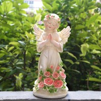 Garden Decor Angel Statue Outdoor Patio Garden Sculptures Statues Solar Yard Decorations Lawn Ornaments Figurines For Outsid