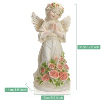 Garden Decor Angel Statue Outdoor Patio Garden Sculptures Statues Solar Yard Decorations Lawn Ornaments Figurines For Outsid