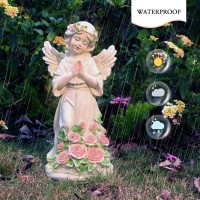 Garden Decor Angel Statue Outdoor Patio Garden Sculptures Statues Solar Yard Decorations Lawn Ornaments Figurines For Outsid