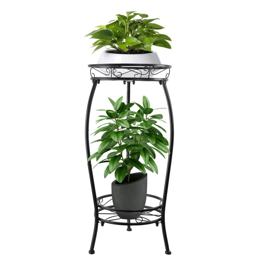 Plant Stand Indoor Outdoor 2 Tier Metal Tall Plant Stands 271 Potted Multiple Holder Rustproof Decorative Plants Shelf For Corn