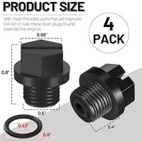 Tongass 4Pack Black Drain Plugs With Oring Compatible With Hayward Pumps Part Number Spx1700Fg Exact Replacement Pool Pump