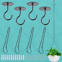 Xdwgifts 4Pack Ceiling Hooks With Hanging Chains For Hanging Birdfeeder Plants Lanterns Wind Chimes Utensils Heavy Duty