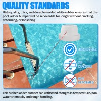 Tongass 2Pack White Inside Pool Ladder Bumpers For Inground Pool Pool Ladder Rubber End Plugs Fit 19 Standard Swimming