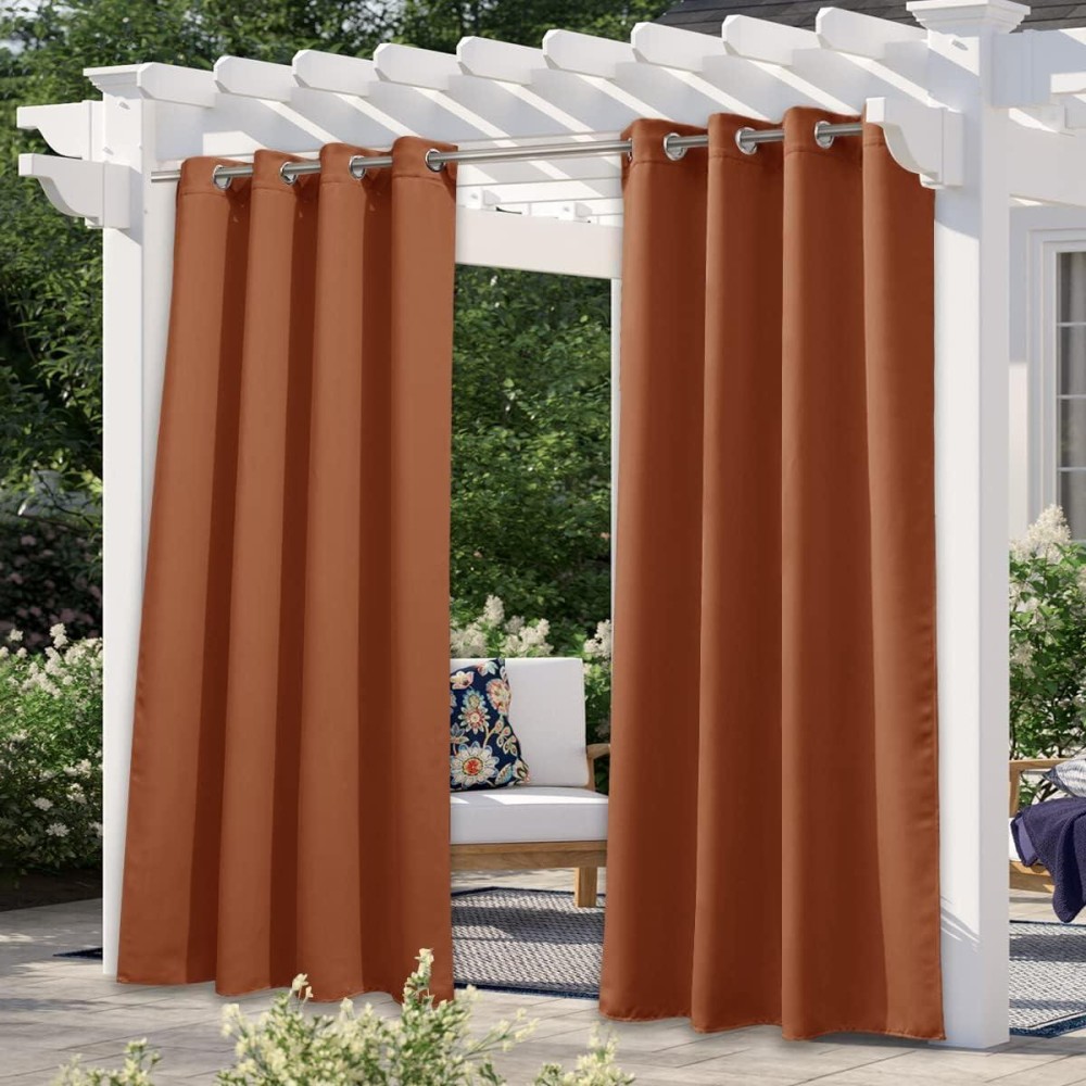 Nicetown Halloween Patio Outdoor Waterproof Curtain Rustproof Grommet Thermal Insulated Blackout Outdoor Drape Privacy Blinds F