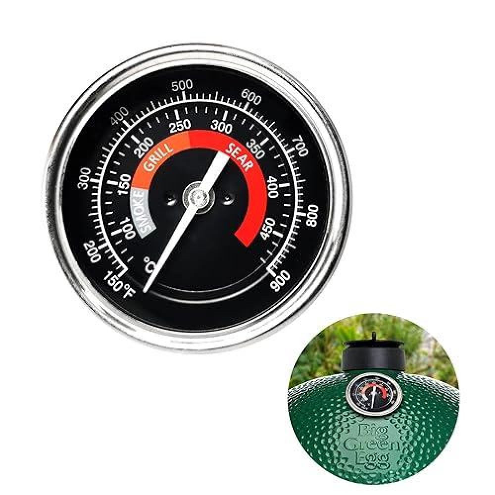 Quantfire Upgrade Replacement Thermometer For Big Green Egg 33 Grill Temperature Gauge For Big Green Egg Accessories 150900F