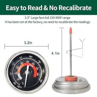 Quantfire Upgrade Replacement Thermometer For Big Green Egg 33 Grill Temperature Gauge For Big Green Egg Accessories 150900F