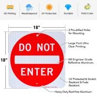 Do Not Enter Sign 18X18 Inches Engineer Grade Reflective Aluminum Fade Weather Resistant Uv Protected Easy To Mount Indoor