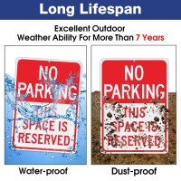 Faittoo No Parking This Space Is Reserved Sign 14 X 10 Inch Reflective Aluminum Sign Uv Protected And Weatherproof Durable In