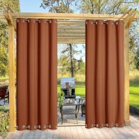 Nicetown Outdoor Curtain Rustproof Fixed Grommet Top And Bottom Thermal Insulated Weighted Vertical Drape Blackout Heavy Weight