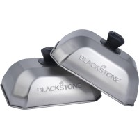 Blackstone 5207 Rectangle Basting Cover Small 2Pack Griddle Accessories Stainless Steel Cheese Melting Dome And Steaming Cove