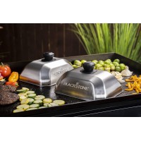 Blackstone 5207 Rectangle Basting Cover Small 2Pack Griddle Accessories Stainless Steel Cheese Melting Dome And Steaming Cove