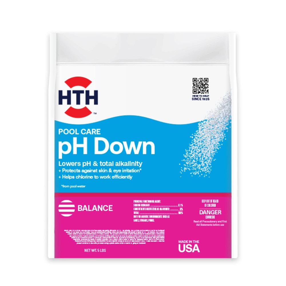 Hth Pool Care Ph Down Lowers Ph Swimming Pool Chemical 5 Lbs