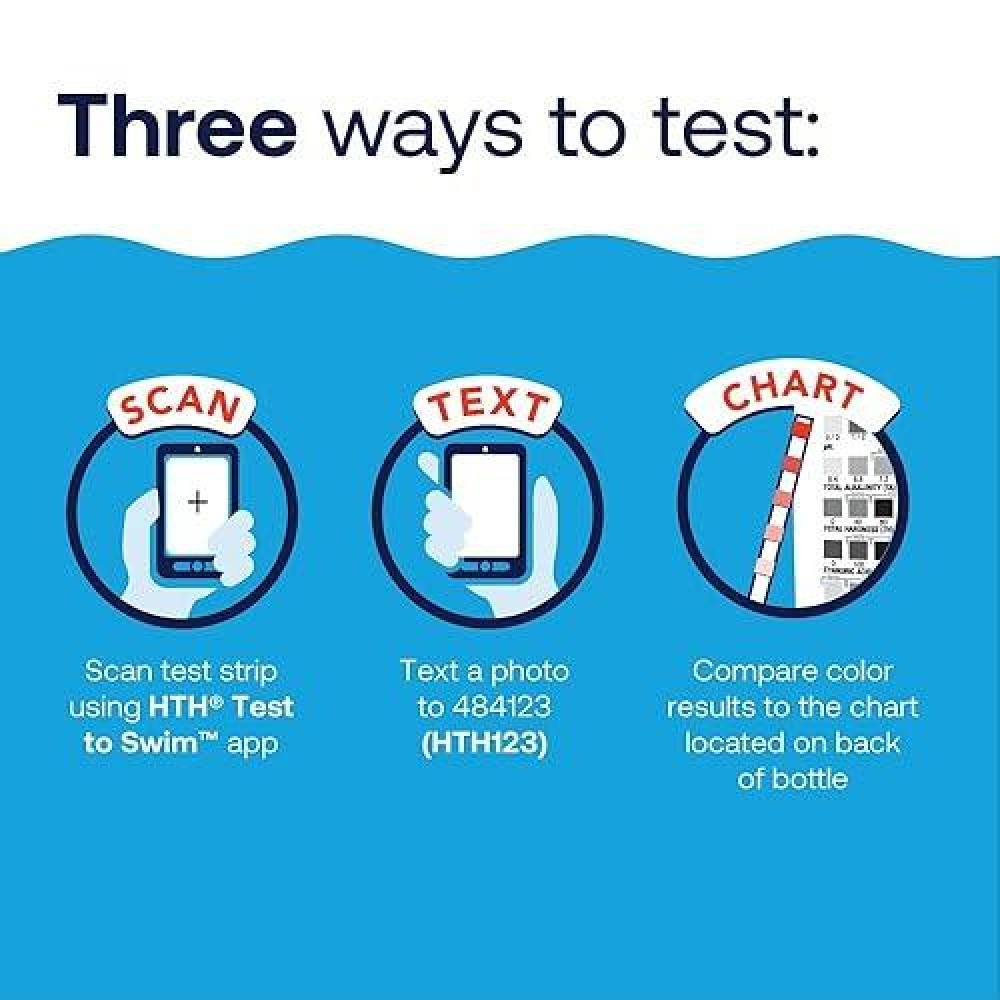 Hth 1276 Swimming Pool Care 6 Way Test Strips Swimming Pool Water Chemical Tester 30 Strips