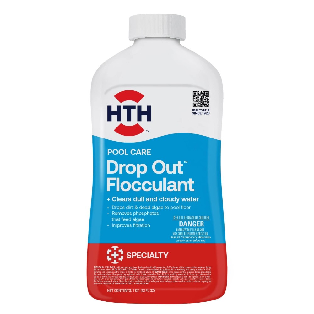 Hth 67080 Swimming Pool Care Drop Ou Flocculant Clears Cloudy Water Fast 32 Fl Oz Pack Of 1