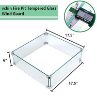 Vchin Fire Pit Wind Guard  17.5 Square Fire Pit Glass Wind Guard Made Of Clear Tempered Glass. The Glass Firepit Wind Guard Set With Assembly Instructions  Free Screwdriver. Easy To Install