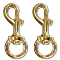 Anley Flag Accessory 1 Pair Brass Swivel Snap Hook Heavy Duty Flag Pole Halyard Rope Attachment Clip For Tough Weather Con