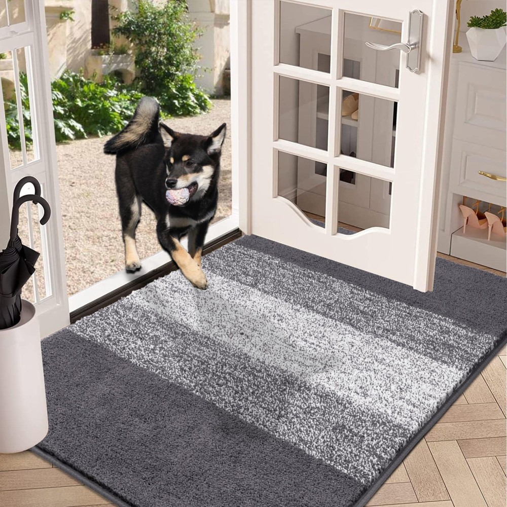 Vaukki Indoor Doormat Entryway Door Rug Non Slip Absorbent Mud Trapper Mat Inside Floor Mat Washable Door Carpet For Entryway