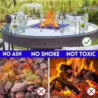 Vchin Fire Pit Glass Cobalt Blue Fire Glass For Propane Fire Pit Fireplace And Outdoor Decorative 34 High Luster 10Lb Round