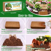 Legigo Pack Of 5 Organic Coco Coir Bricks 100 Natural Compressed Coco Peat Brick Coconut Fiber Substrate With Low Ec Ph Balan