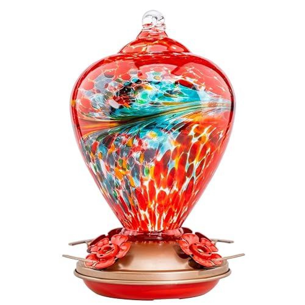 Muse Garden Hummingbird Feeders For Outdoors Hanging Blown Glass Hummingbird Feeder Hummingbird Gifts For Mom Garden Decor Fo