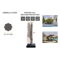 Purple Leaf Small Patio Umbrella Parasol Cover Uv Resistant Outdoor Offset Cantilever Umbrella Cover With Zipper And Rod Navy B