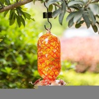 Muse Garden Hummingbird Feeders For Outdoors Hanging Blown Glass Hummingbird Feeder Unique Hummingbird Gifts For Women Contai