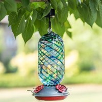 Muse Garden Hummingbird Feeders For Outdoors Hanging Blown Glass Hummingbird Feeder Unique Hummingbird Gifts For Women Contai