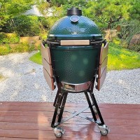 Quantfire Large Big Green Egg Nest Grill Stand For Big Green Egg Accessories Rolling Nest With Heavy Duty Locking Caster Wheel