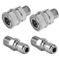 Raincovo Pressure Washer Quick Connect 38 Inch Pressure Washer Fittings Adapter Set Male Thread 4 Pieces