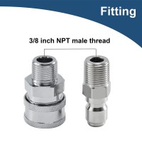 Raincovo Pressure Washer Quick Connect 38 Inch Pressure Washer Fittings Adapter Set Male Thread 4 Pieces