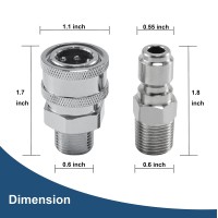 Raincovo Pressure Washer Quick Connect 38 Inch Pressure Washer Fittings Adapter Set Male Thread 4 Pieces