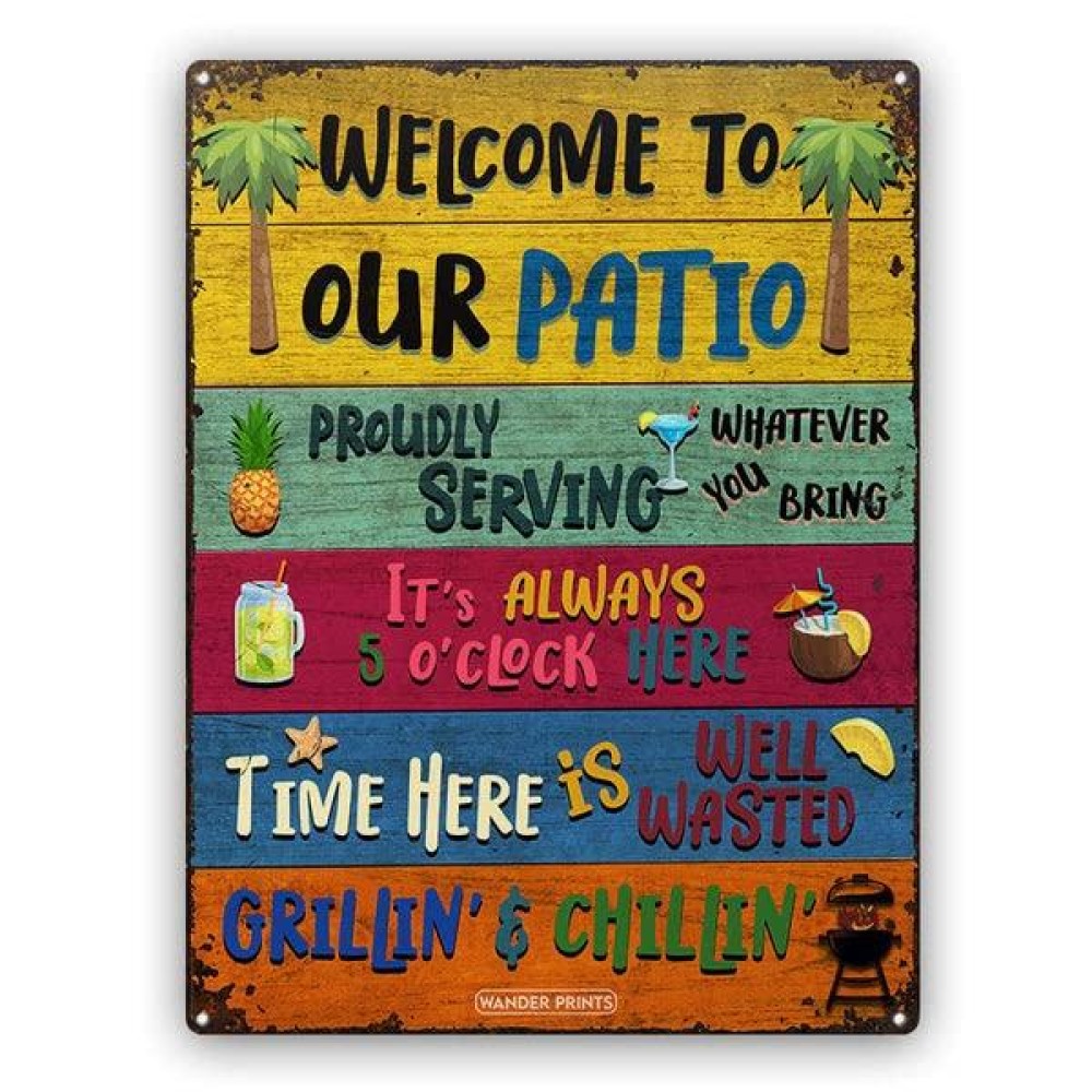 Wander Prints Welcome Patio Sign Birthday Gift For Men Women Christmas Gifts For New Home Friends Neighbor Classic Metal