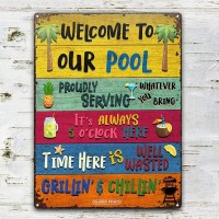 Wander Prints Welcome Pool Sign Housewarming Gift For Men Women Birthday Gift For Dad Mom Grandpa Grandma 1St Christmas Ne