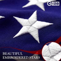 G128 25X4 Ft American Flag Deluxe Tearproof Series Featuring Super Tough Spun Polyester Embroidered Stars Sewn Stripes