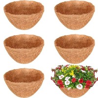 Halatool 6Pcs Coco Fiber Liner 10 Inch Coconut Fiber Planter Liner 100 Natural Coco Fiber Liners For Planters Round Coco Coir H