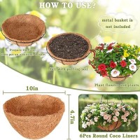 Halatool 6Pcs Coco Fiber Liner 10 Inch Coconut Fiber Planter Liner 100 Natural Coco Fiber Liners For Planters Round Coco Coir H