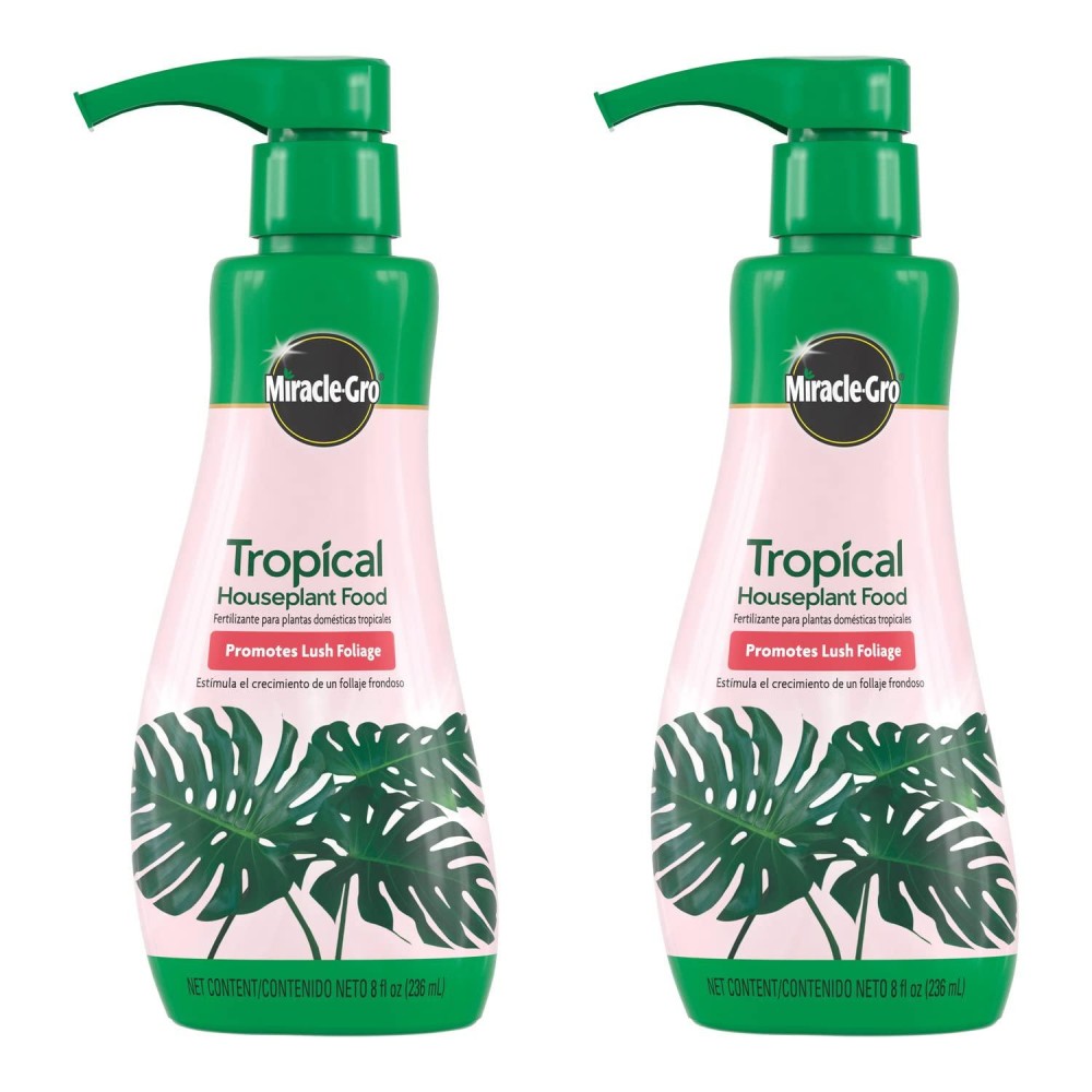 Miraclegro Tropical Houseplant Food Liquid Fertilizer For Tropical Houseplants 8 Fl Oz 2Pack