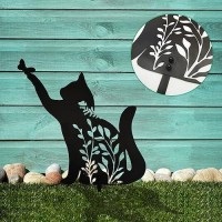 Metal Black Cat Stake Garden Garden Statue Yard Decoration Art Lawn Cat Gifts For Cat Lovers Outdoor Home Decoration Metal An