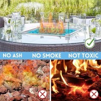 Vchin Fire Glass Caribbean Blue Fire Glass For Propane Fire Pit Fireplace And Outdoor Decorative 34 High Luster Round Fire P