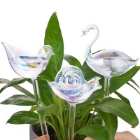 Nihome Glass Plant Self Watering Bulbs 3Pack Iridescent Pearl Home Potted Planter Watering Bulbs Insert Decorative Devices Vaca