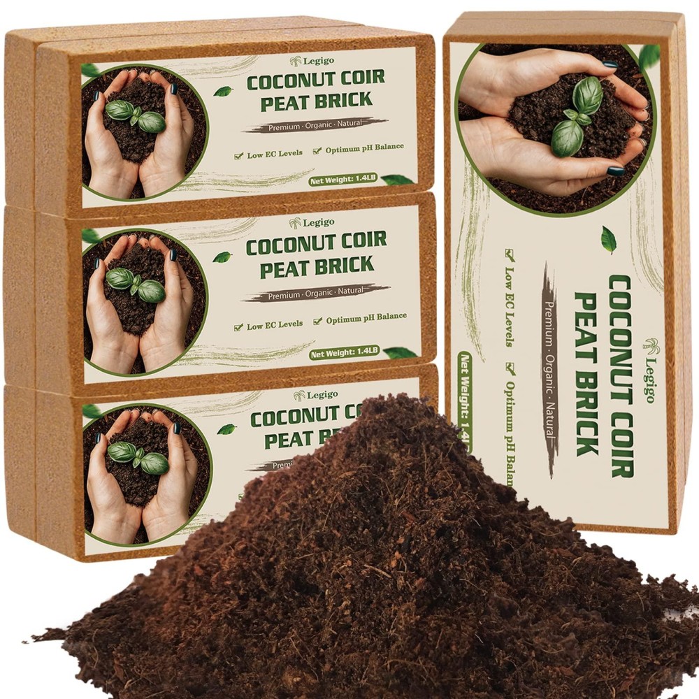 Legigo 8 Pack Premium Coco Coir Brick For Plants 100 Organic Compressed Coconut Coir Bricks Starting Mix Coco Coir Fiber Coco