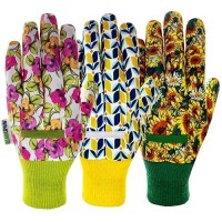 Msupsav 3 Paris Gardening Gloves For Women Gardening Gifts Cotton Garden Gloves Work Gloves For Women Lightduty Garden Gifts Fo