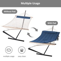 Suncreat Double Portable Rope Hammock With Stand Included Outdoor Two Person Hammock With Polyester Pad Navy