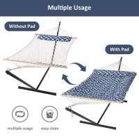 Suncreat Double Portable Hammock With Stand Included 475 Lbs Capactiy Extra Large Two Person Hammock Blue Pattern