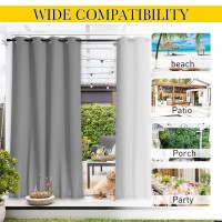 Nicetown 2 Panels Weighted Blackout Curtains With Grommet Back Tab On Top And Bottom For Patio Waterproof Windproof Privacy O