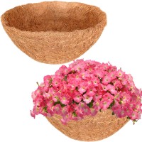 Halatool 2Pcs 20 Inch Coconut Liners Coco Coir Hanging Basket Liners 100 Natural Coco Fiber Liners Round Coco Liners For Plante