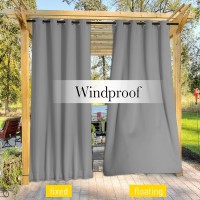 Nicetown 2 Panels Gazebo Curtains Outdoor Waterproof Windproof Top And Bottom Grommet With Back Tab Windbreak Outdoor Divide