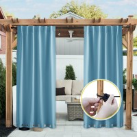 Nicetown 2 Panels Gazebo Curtains Outdoor Waterproof Windproof Top And Bottom Grommet With Back Tab Windbreak Outdoor Divide