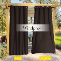 Nicetown 2 Panels Weighted Blackout Curtains With Grommet Back Tab On Top And Bottom For Patio Waterproof Windproof Privacy O