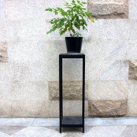 Zhongma 2 Tier 395 Tall Plant Stand With Slate Top Square Flower Shelf For Balcony Home Garden Backyard Patio With Adjusta